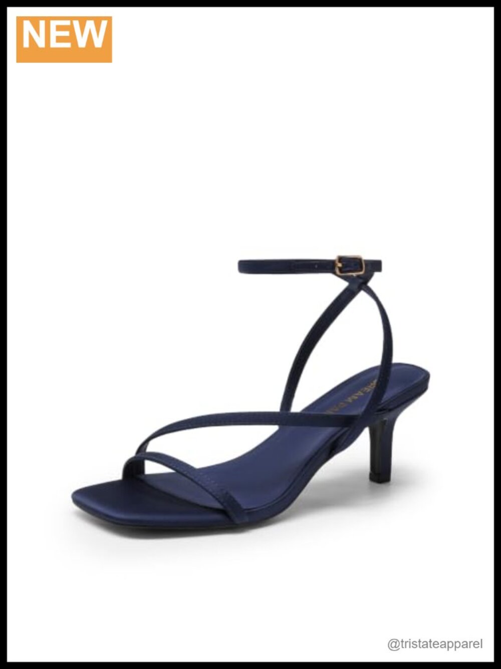 Strappy Kitten Heel Sandals Square Toe Ankle Strap Dress